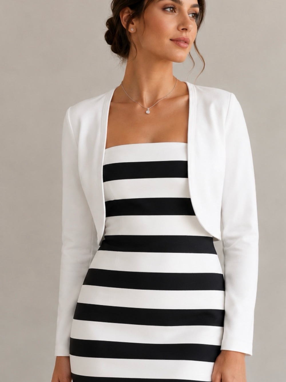 SHEIN White Cropped Open-Front Bolero